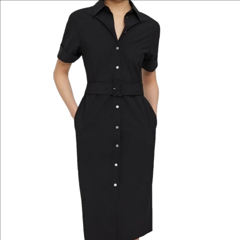 Doncaster Black Button-Up Dress